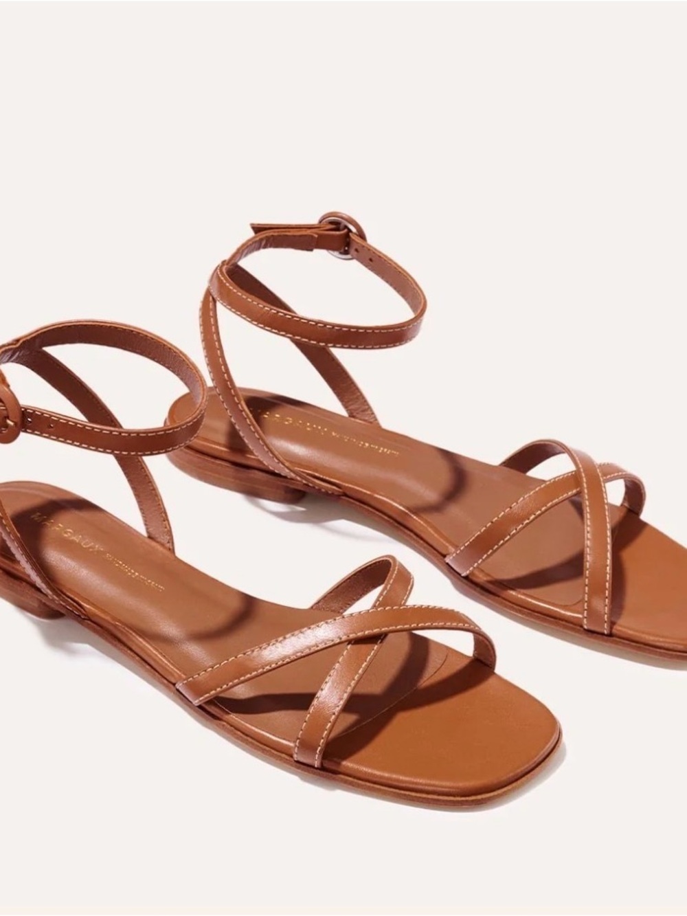 Margaux the Flat Sandal in Saddle Nappa Size 40.5